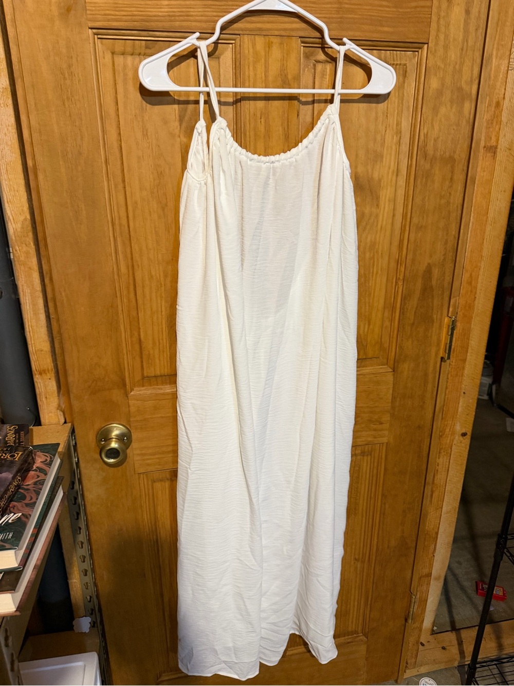 Women's White Maxi Slip Dress - Lightweight Summer Dress